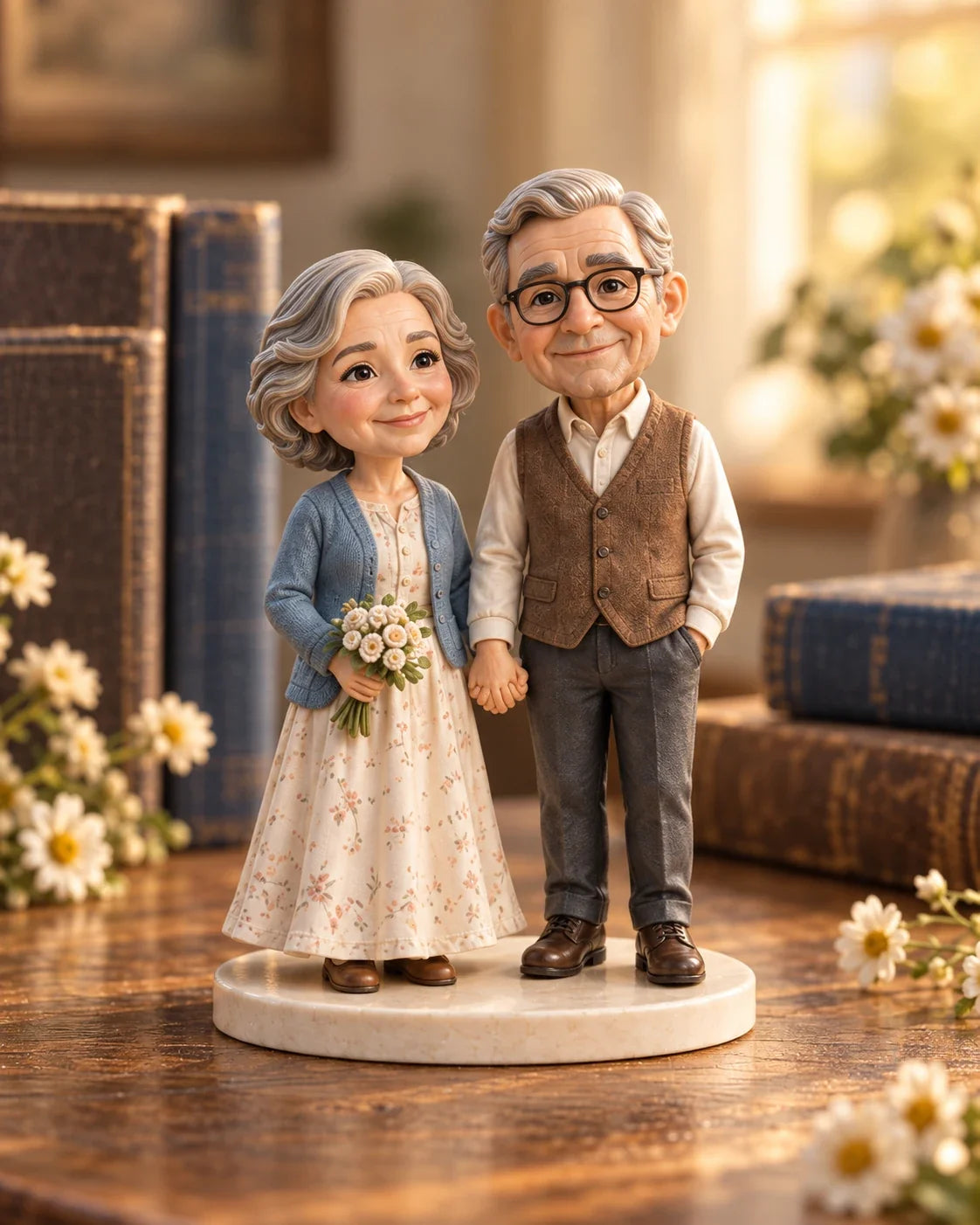 Grandparents figure design with 2 characters in a styled setting