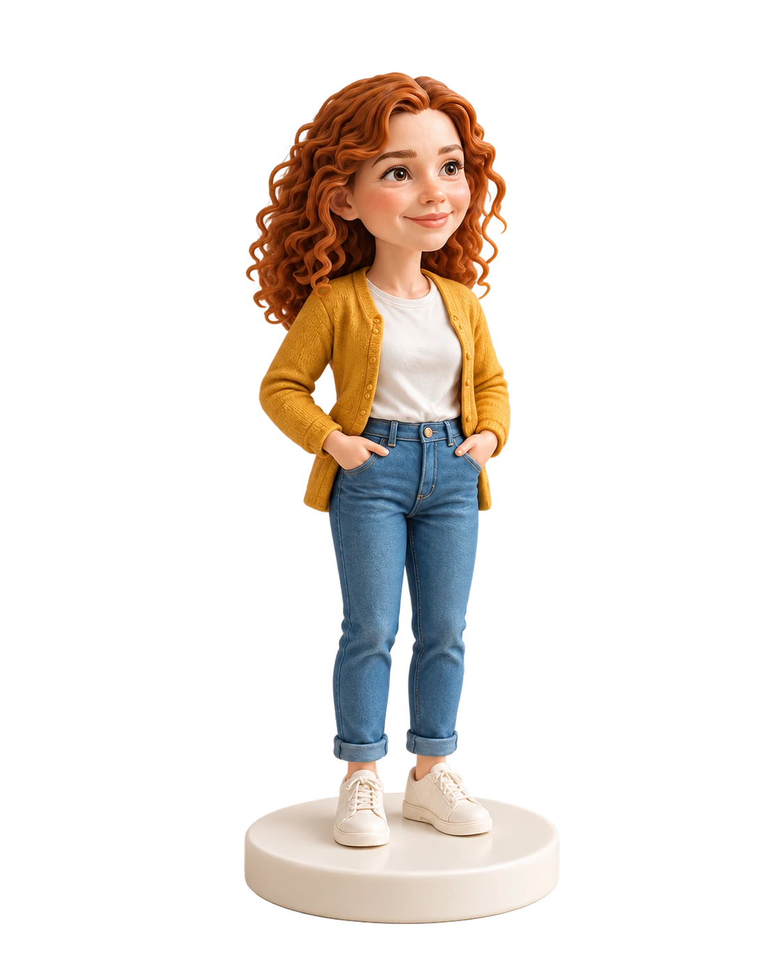 Birthday illustrated standard figure on a simple base