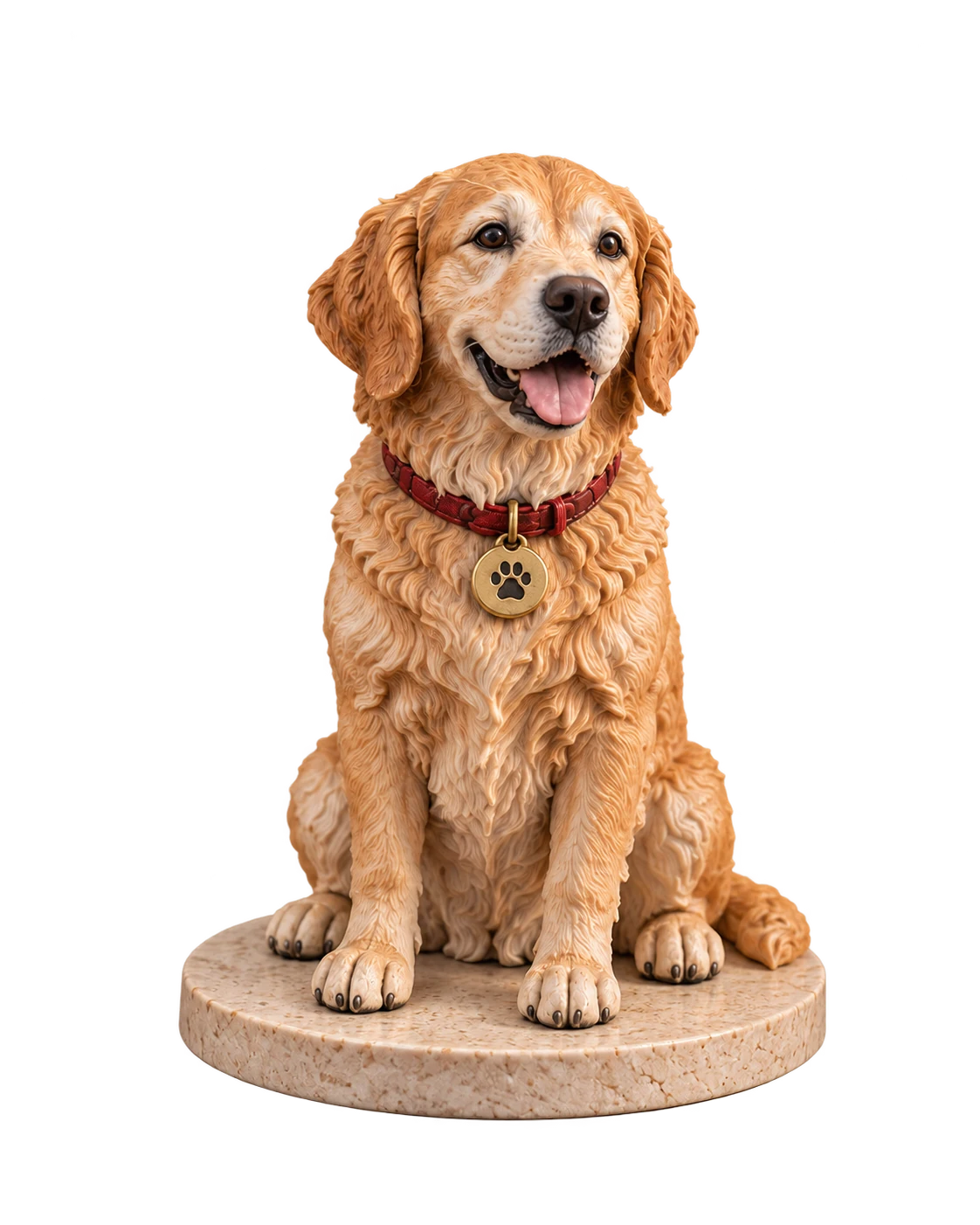 Pet remembrance illustrated standard figure on a simple base