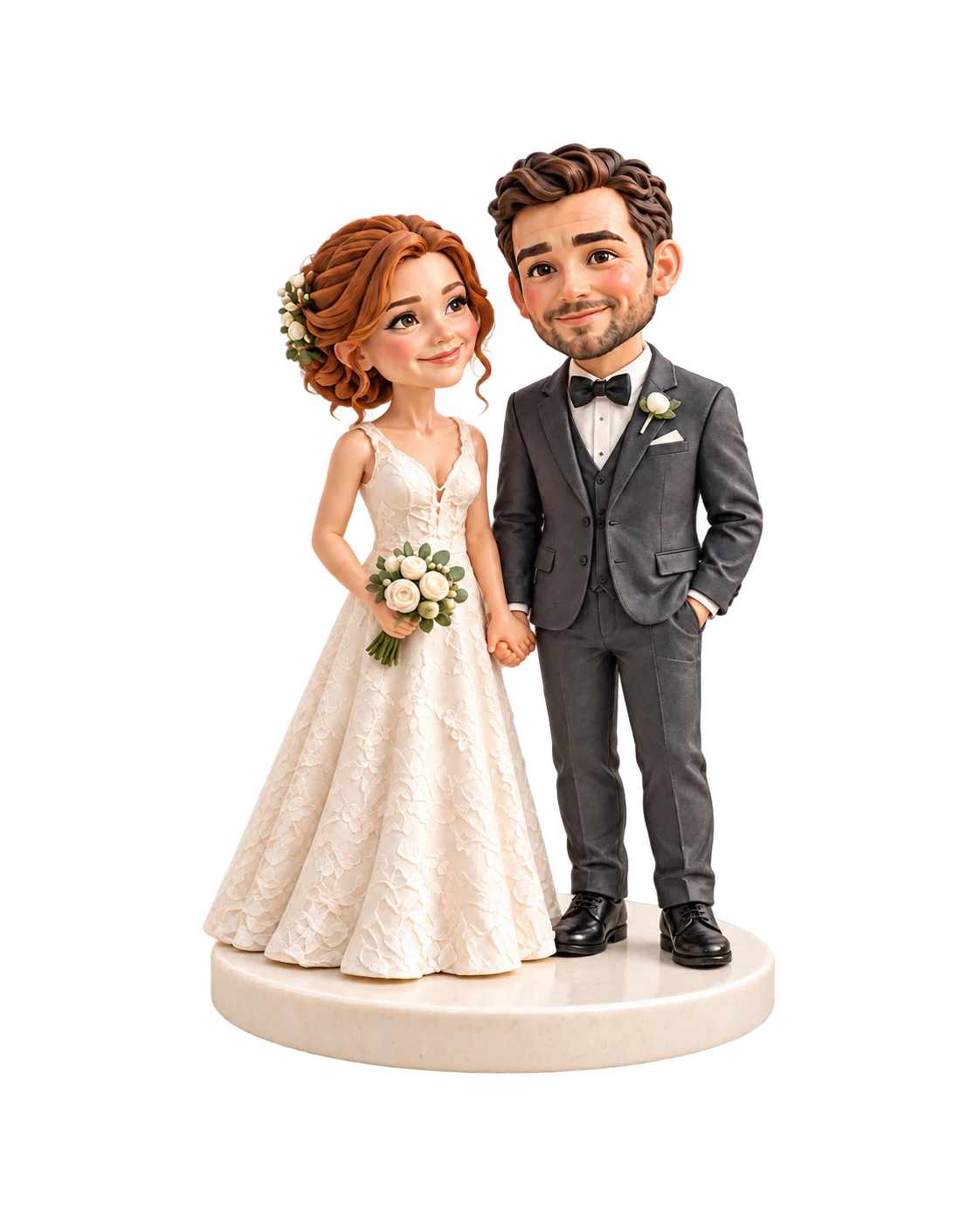 AI example of the standard couple figurines and simple base