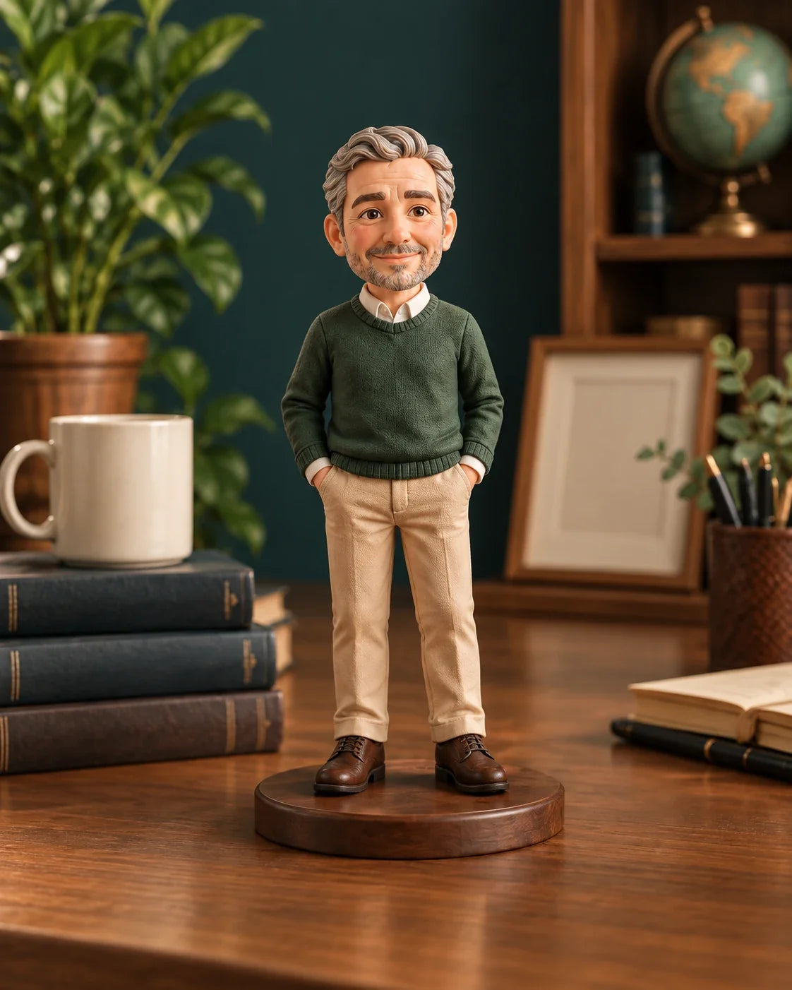 Retirement figure design with 1 character in a styled setting