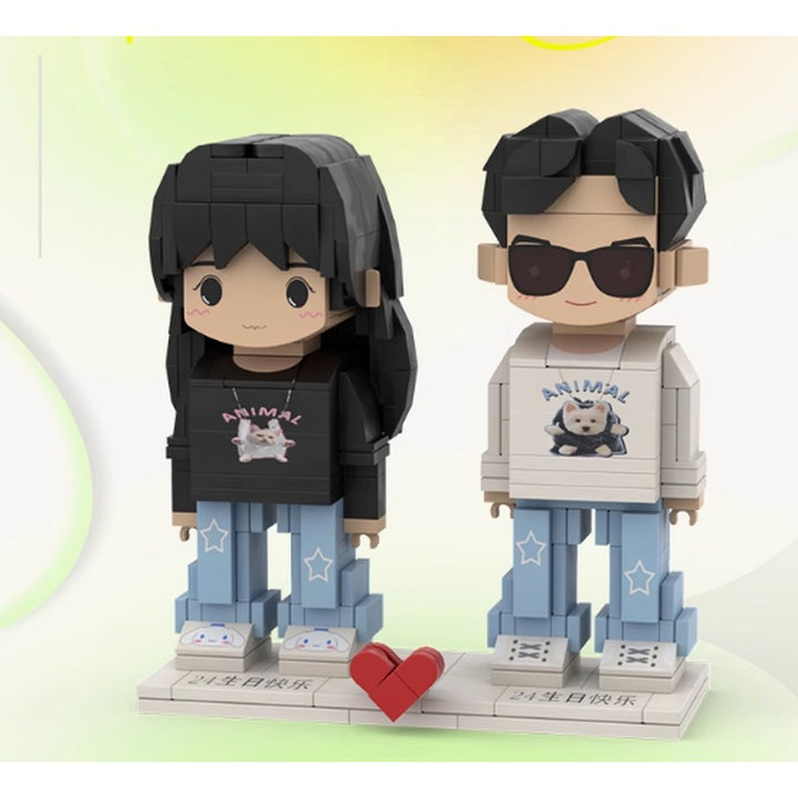 The Trio — Classic — custom brick figures from your photo