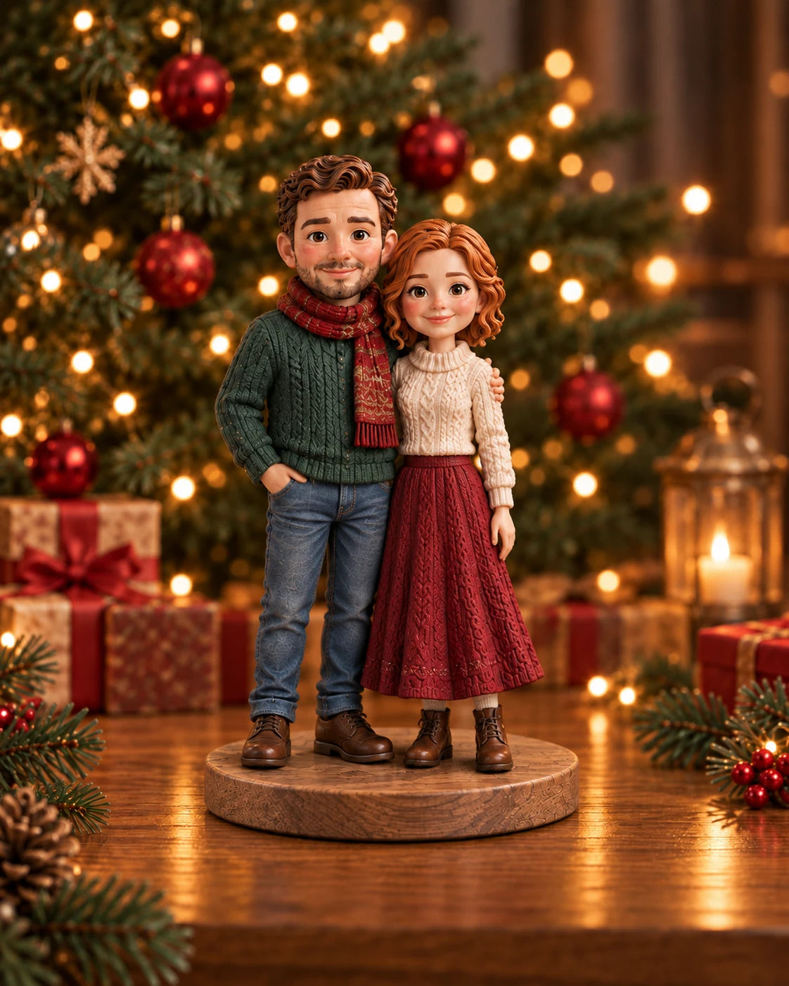 Christmas illustrated 4 people keepsake