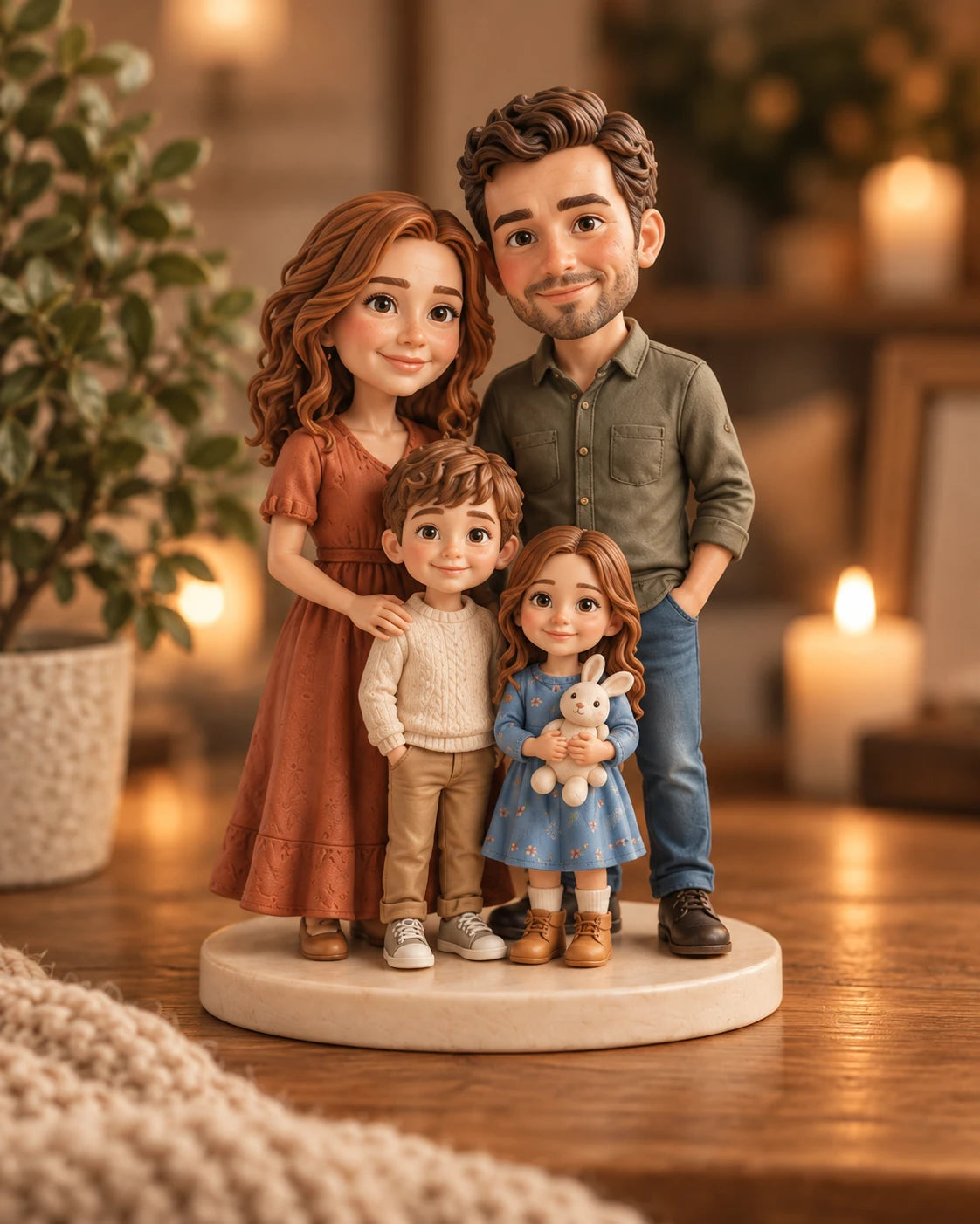 Famiglia — illustrazione del progetto di una statuetta personalizzata