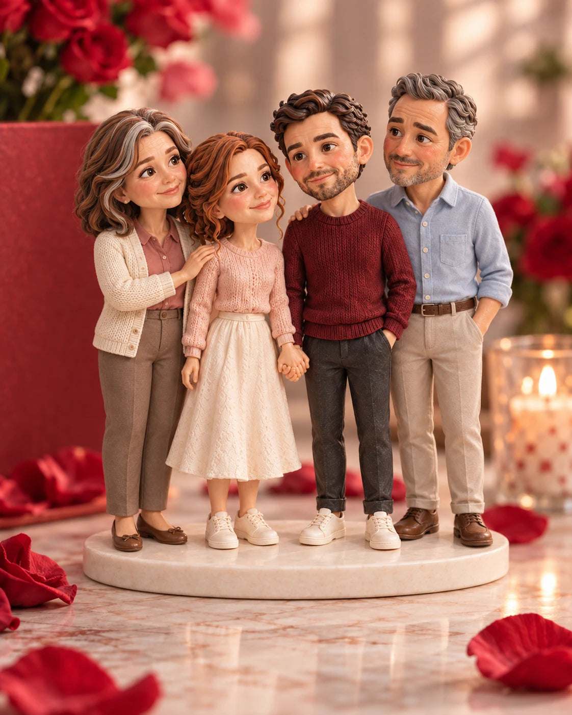 Saint-Valentin : figurine souvenir illustrée, 2 personnes