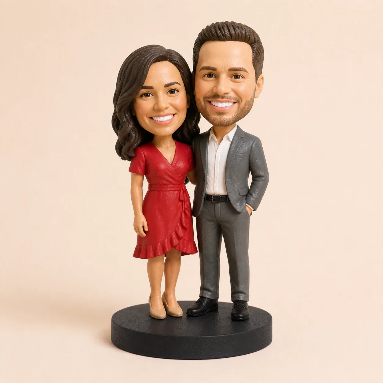 A couple in the bobble cut on one shared base