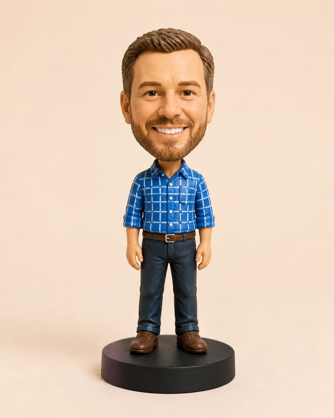 Mini you in the bobble cut — one hand-painted character on a purple base